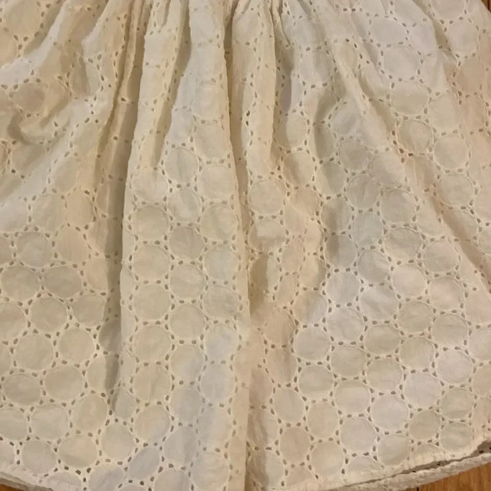 Tea Collection sz 10 white cotton eyelet mini, lining excellent pre owned cond